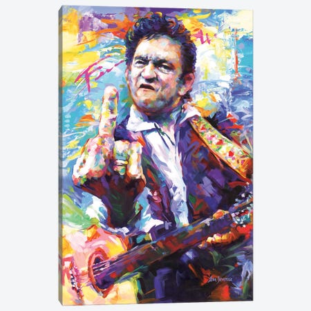 Johnny Cash II Canvas Print #DVI406} by Leon Devenice Canvas Wall Art