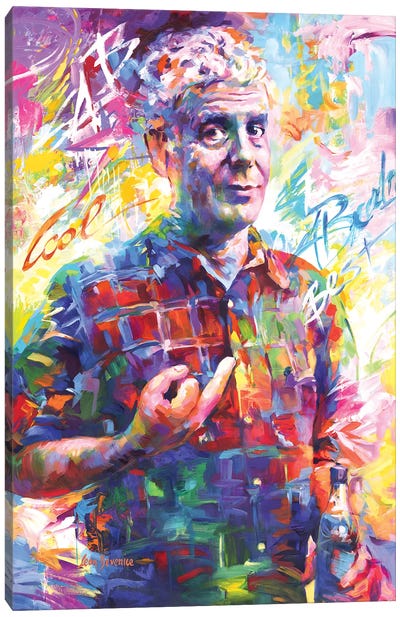 Anthony Bourdain Canvas Art Print - Celebrity Chefs