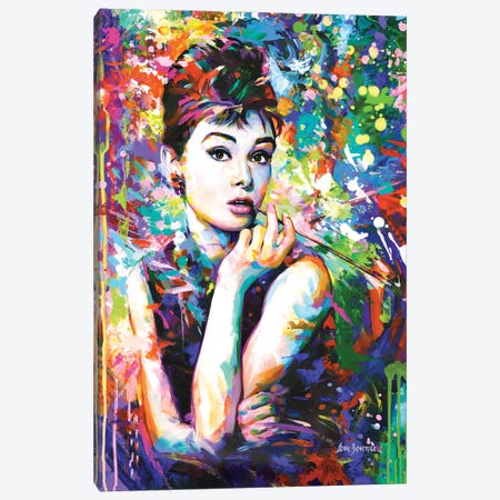 Audrey Hepburn Canvas Print #DVI408} by Leon Devenice Art Print