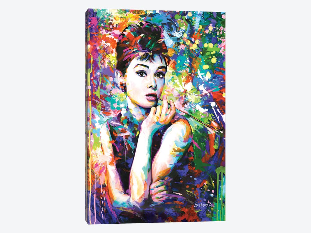 Audrey Hepburn by Leon Devenice 1-piece Canvas Artwork