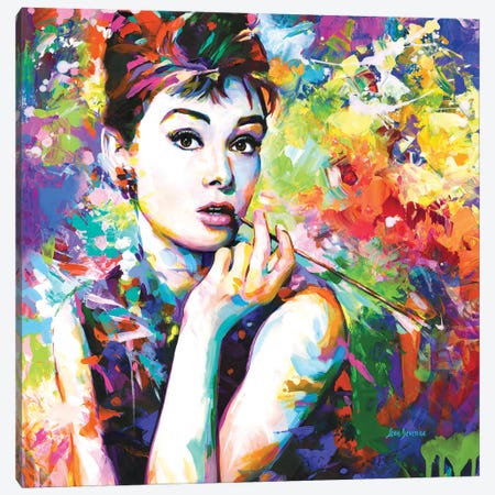 Audrey Hepburn II Canvas Print #DVI409} by Leon Devenice Canvas Print