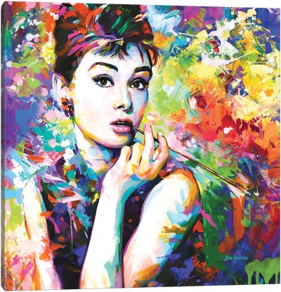 Audrey Hepburn II Canvas Art Print - Leon Devenice