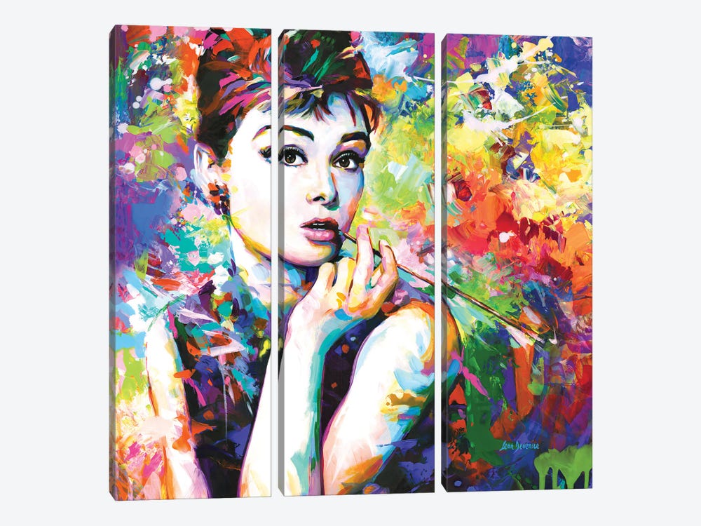 Audrey Hepburn II by Leon Devenice 3-piece Art Print