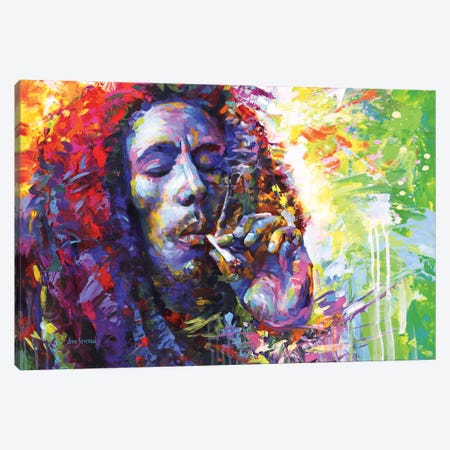 Bob Marley II Canvas Print #DVI412} by Leon Devenice Canvas Artwork