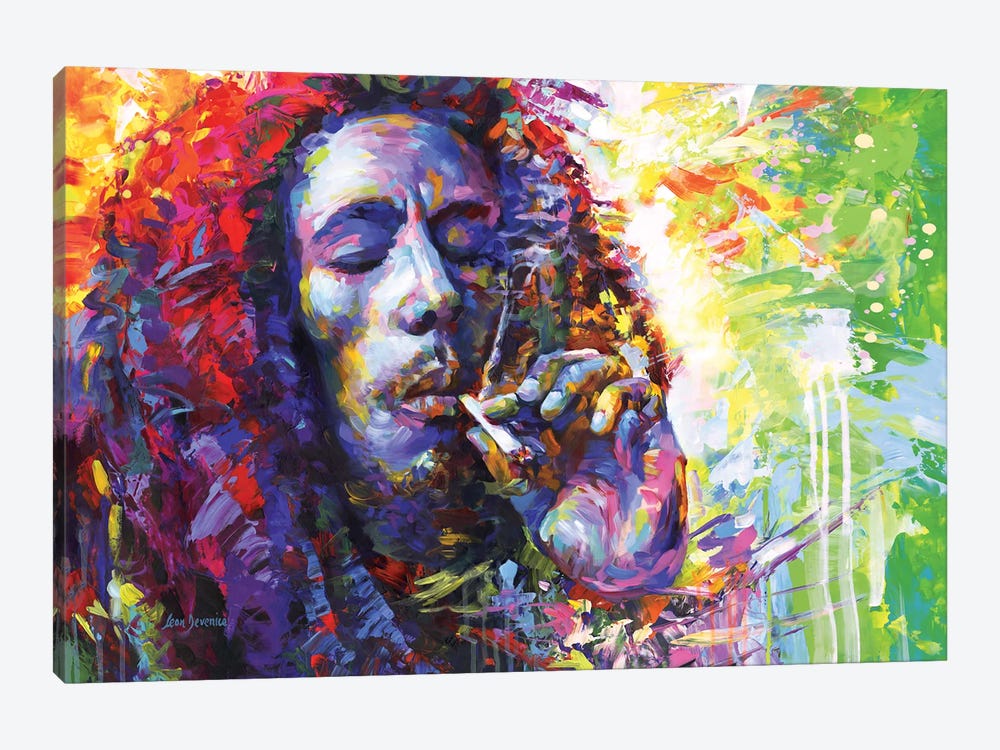 Bob Marley II by Leon Devenice 1-piece Canvas Art Print