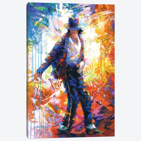 Michael Jackson III Canvas Print #DVI414} by Leon Devenice Art Print