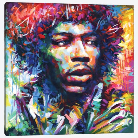 Jimi Hendrix IV Canvas Print #DVI416} by Leon Devenice Art Print