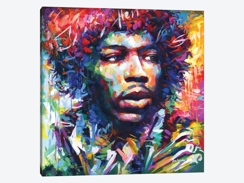 Jimi Hendrix IV by Leon Devenice 1-piece Canvas Art Print