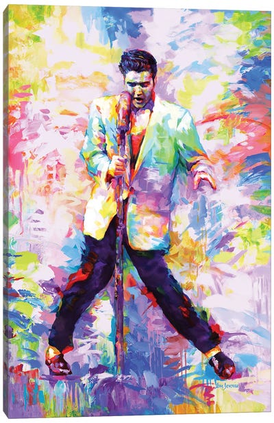 Elvis Presley II Canvas Art Print - Pop Culture Art
