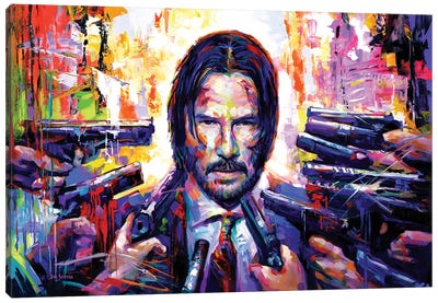 John Wick Canvas Art Print - Thriller Movie Art