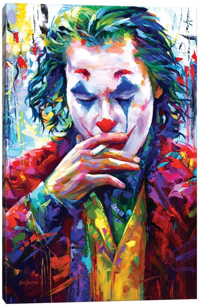 Joker II Canvas Art Print - Comic Book Character Art