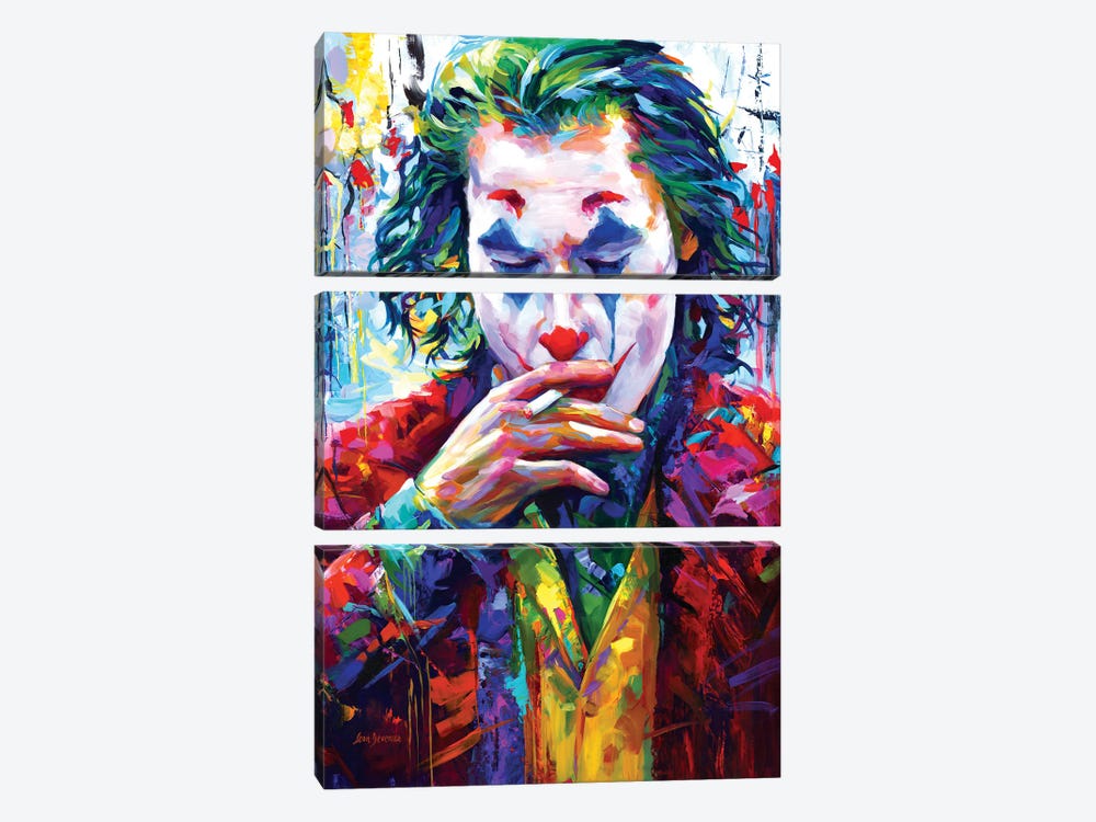 Joker II by Leon Devenice 3-piece Canvas Print