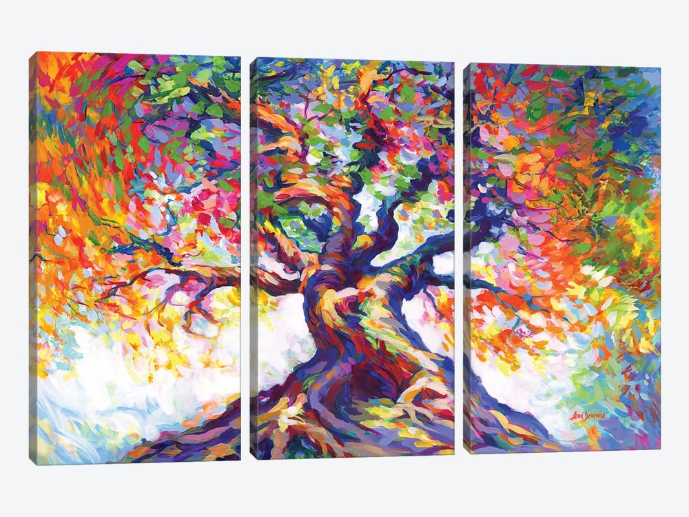 Tree Of Radiant Resilience by Leon Devenice 3-piece Canvas Print