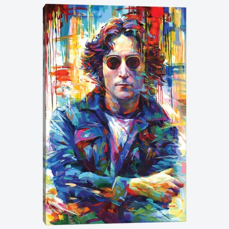 John Lennon Canvas Print #DVI430} by Leon Devenice Canvas Wall Art