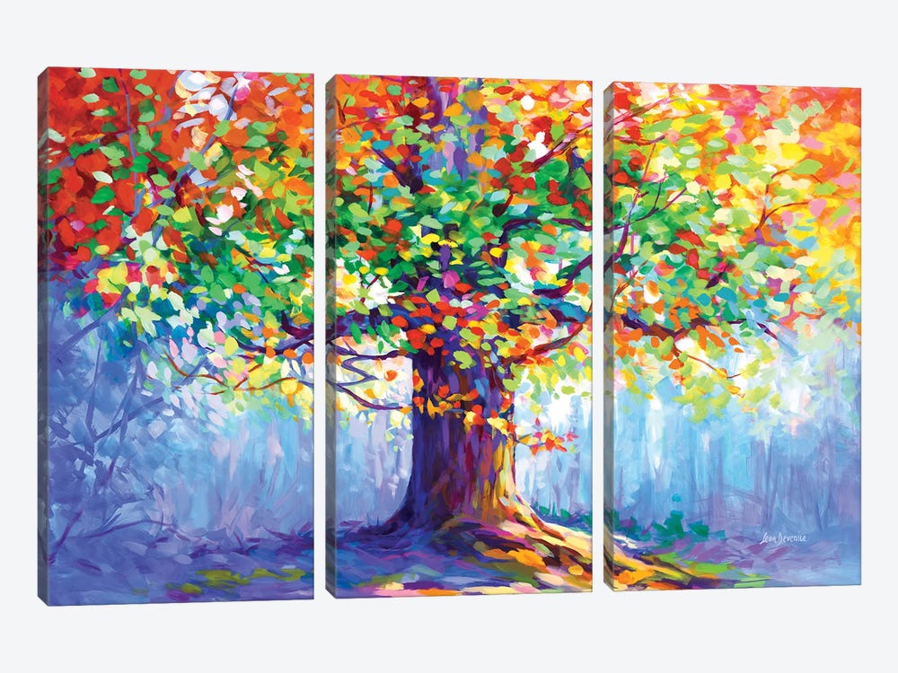The Tree Of Blossoming Romance by Leon Devenice 3-piece Canvas Artwork
