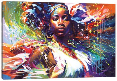 Beautiful African Woman Canvas Art Print - Leon Devenice