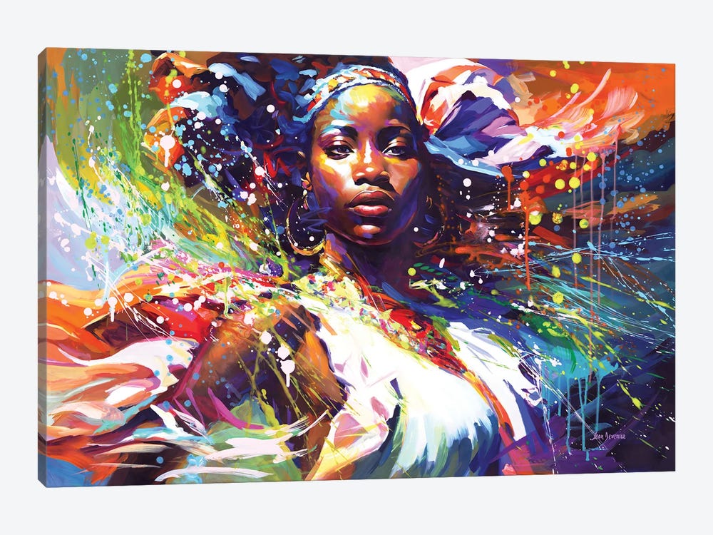 Beautiful African Woman by Leon Devenice 1-piece Canvas Artwork