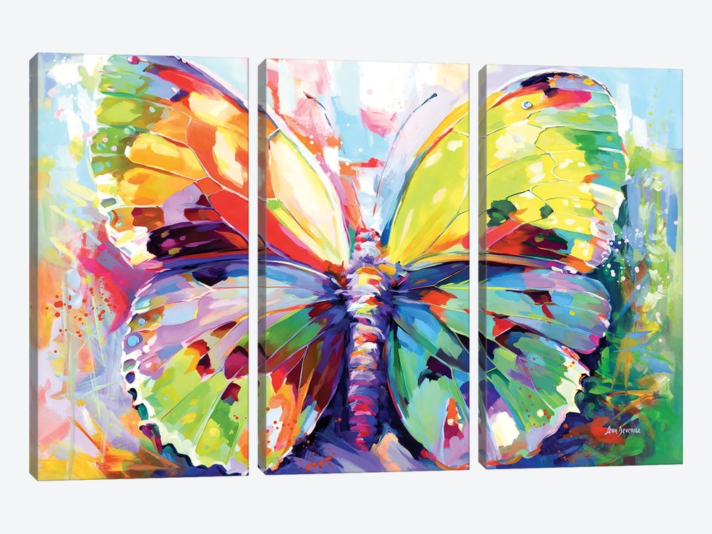 Colorful Butterfly by Leon Devenice 3-piece Art Print