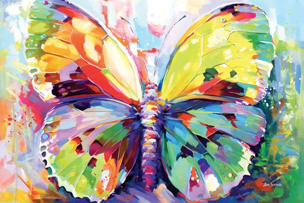 Current Day Impressionism: Colorful Butterfly by Leon Devenice