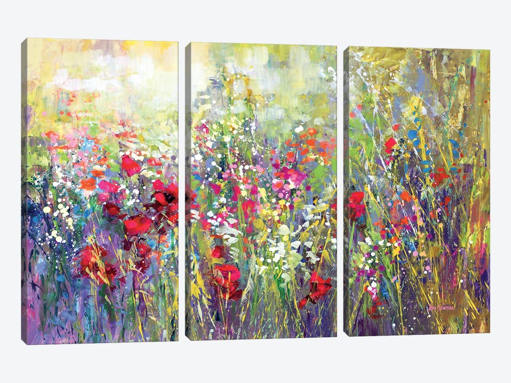 Tuscan Wildflower Field II by Leon Devenice 3-piece Canvas Art