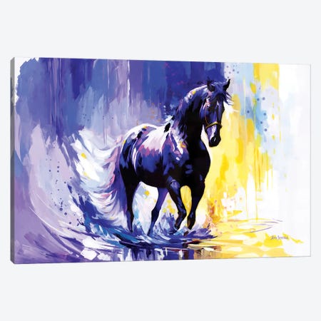 Horse In The Whispers Of The Wind Canvas Print #DVI441} by Leon Devenice Canvas Art Print