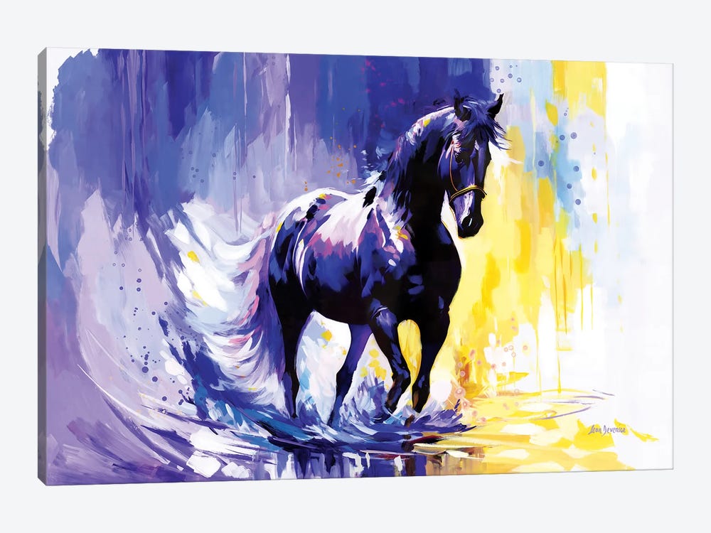 Horse In The Whispers Of The Wind by Leon Devenice 1-piece Canvas Print