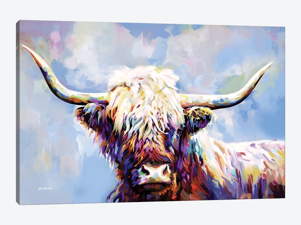 Highland Cow In Winter'S Serenity by Leon Devenice 1-piece Canvas Print