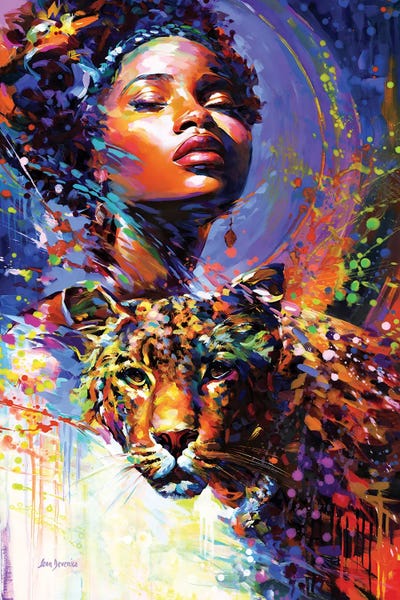 Leon Devenice: African Beauty And The Leopard'S Gaze by Leon Devenice