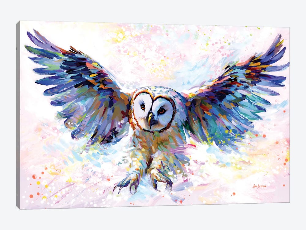 Owl's Whisper In The Winter Wind by Leon Devenice 1-piece Canvas Print