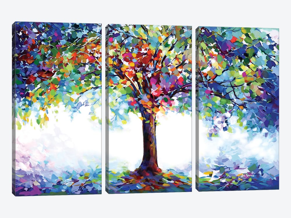 Tree Of Joy And Serenity by Leon Devenice 3-piece Canvas Artwork