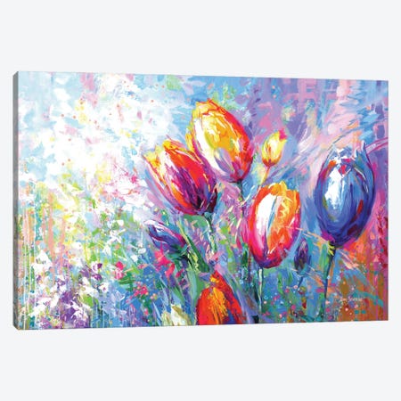 Colorful Tulips Canvas Print #DVI449} by Leon Devenice Canvas Print