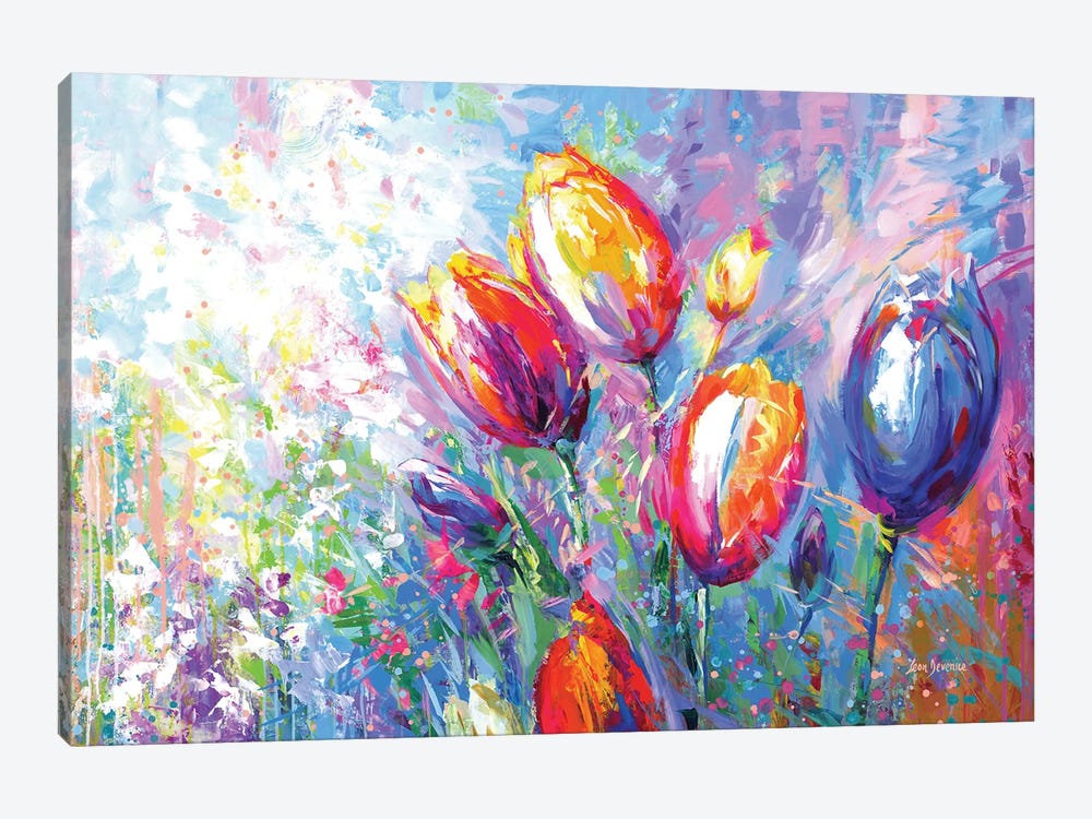 Colorful Tulips by Leon Devenice 1-piece Canvas Print