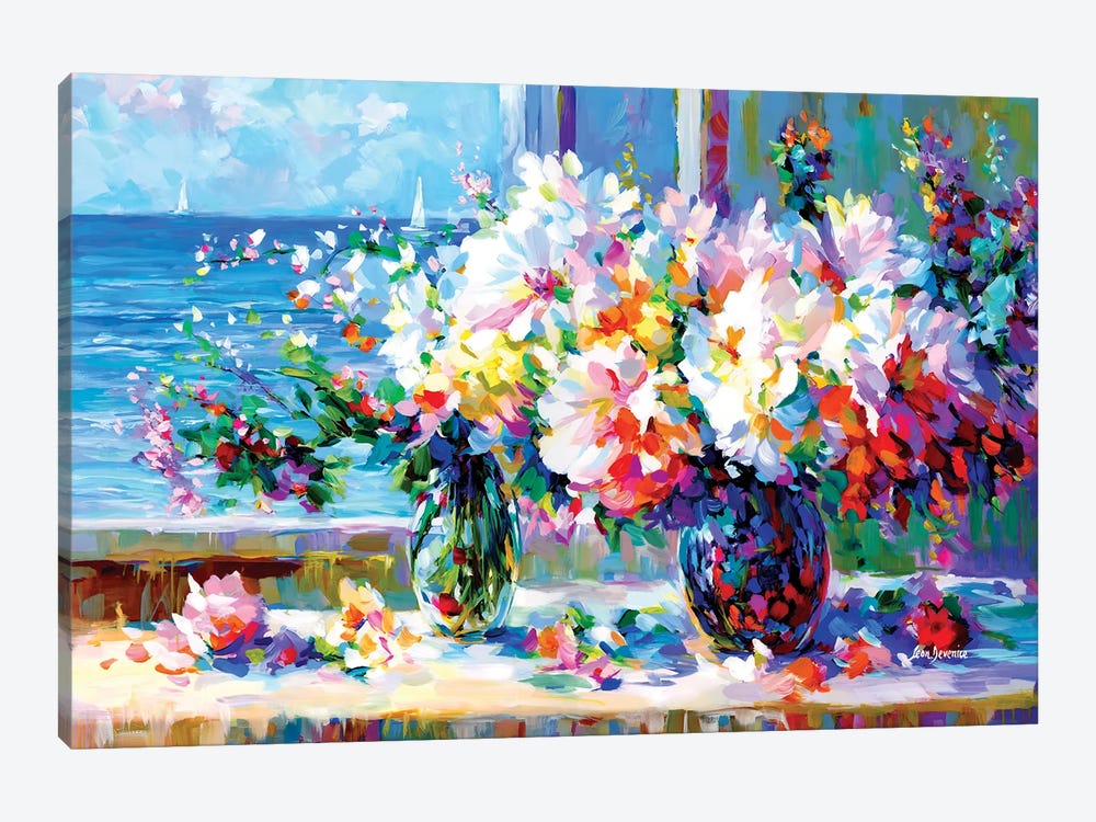 Blossoms By The Sea by Leon Devenice 1-piece Canvas Print