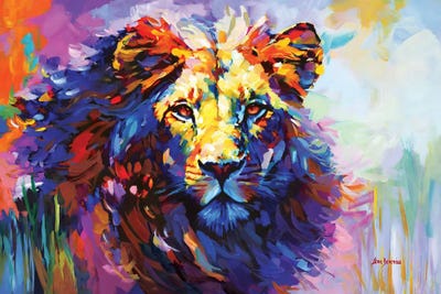 Majestic Lion by Leon Devenice framed canvas print