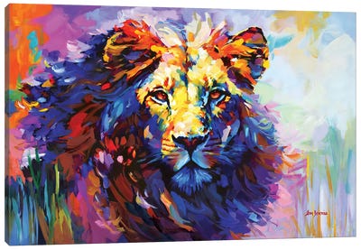 Majestic Lion Canvas Art Print - Lion Art
