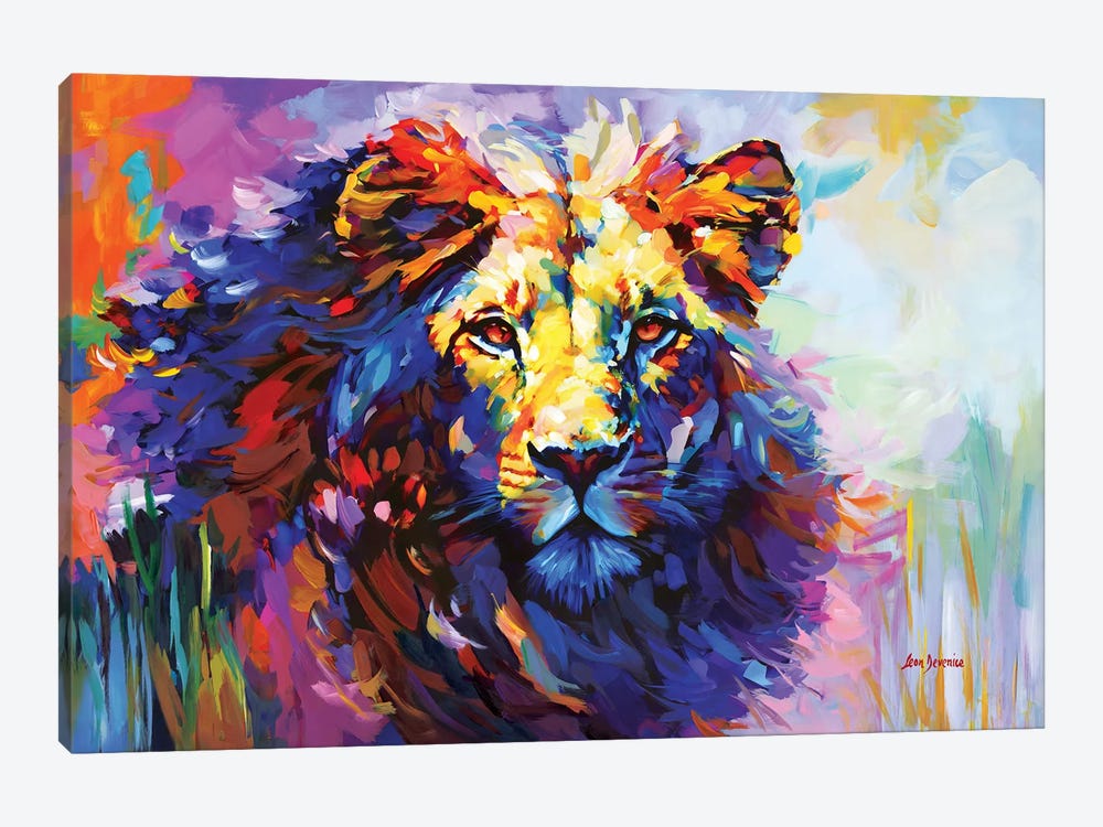 Majestic Lion by Leon Devenice 1-piece Canvas Wall Art