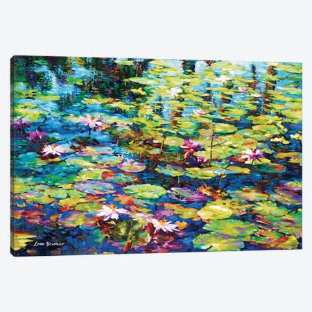 Lilies Of The Pond Canvas Print #DVI45} by Leon Devenice Canvas Art