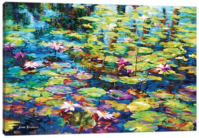 Lilies Of The Pond Canvas Art Print - Leon Devenice