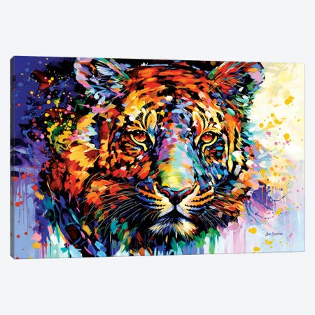 Tiger's Wild Wonder Canvas Print #DVI460} by Leon Devenice Canvas Art Print