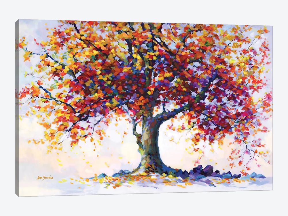 Tree Of Heartfelt Hues by Leon Devenice 1-piece Canvas Art Print