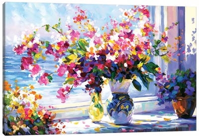 Blooms Kissed By The Morning Sun Canvas Art Print - Leon Devenice