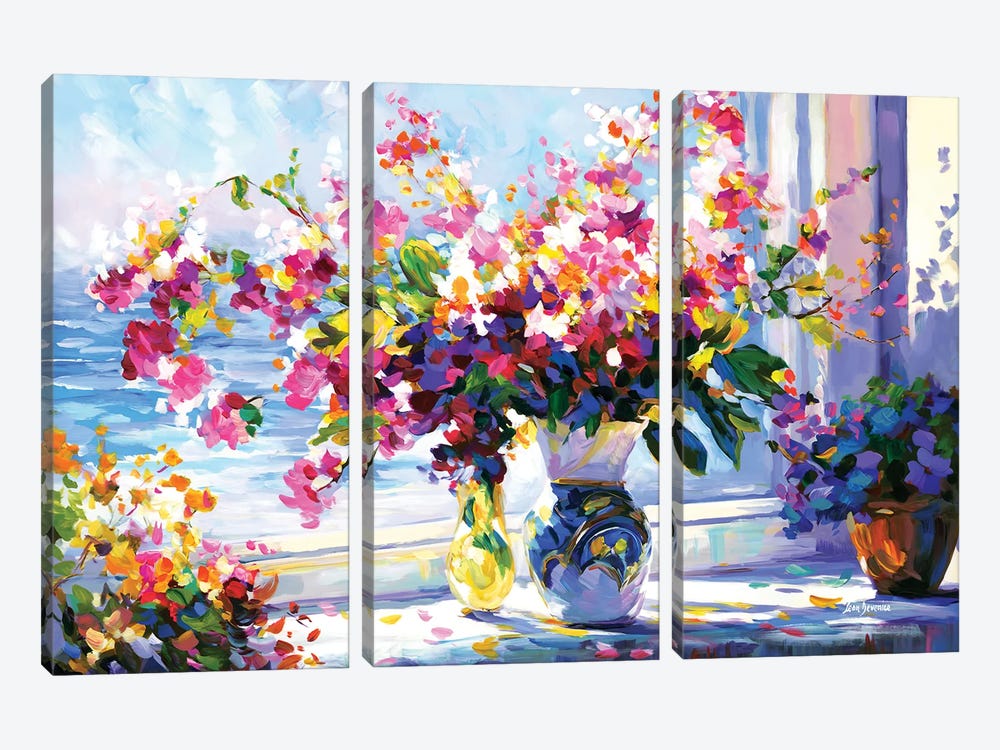 Blooms Kissed By The Morning Sun by Leon Devenice 3-piece Art Print