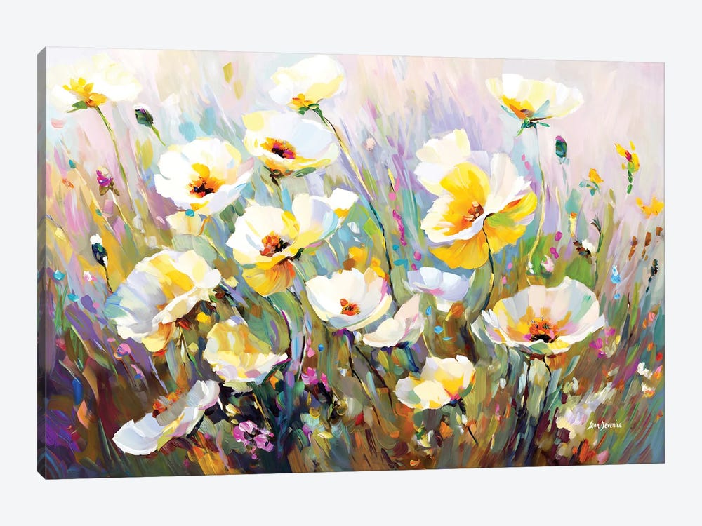 Sunlit Petals Embrace by Leon Devenice 1-piece Canvas Art