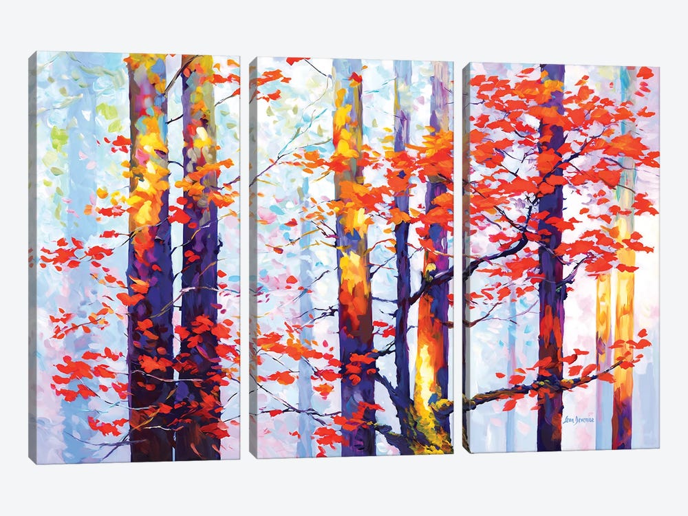 Whispers Of Autumn Love by Leon Devenice 3-piece Canvas Artwork