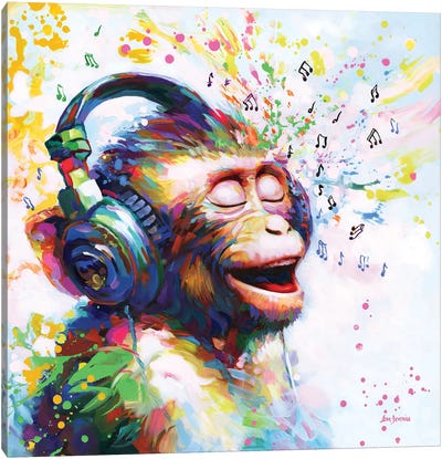 Blissful Beats Canvas Art Print - Primate Art