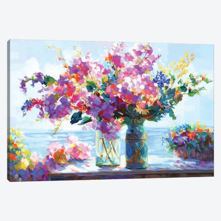 Blossoms Amidst The Ocean Breeze Canvas Print #DVI468} by Leon Devenice Canvas Print