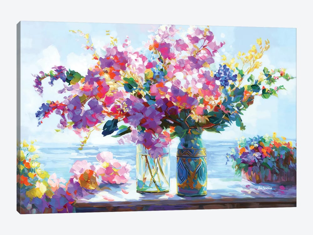 Blossoms Amidst The Ocean Breeze by Leon Devenice 1-piece Canvas Artwork