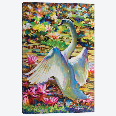 Lily Pond Queen Canvas Print #DVI46} by Leon Devenice Canvas Artwork