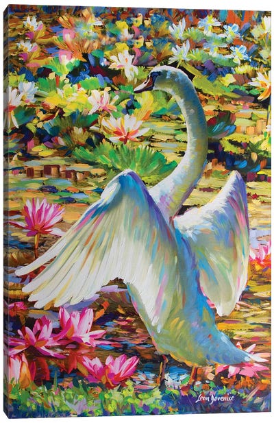 Lily Pond Queen Canvas Art Print - Leon Devenice