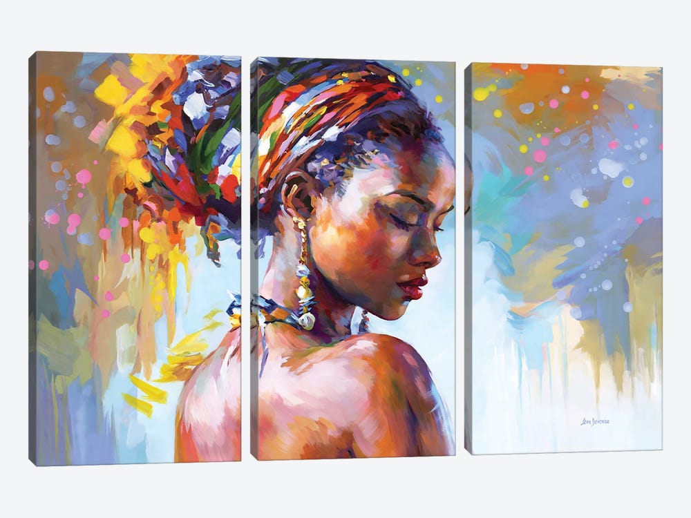 African Beauty by Leon Devenice 3-piece Canvas Art Print